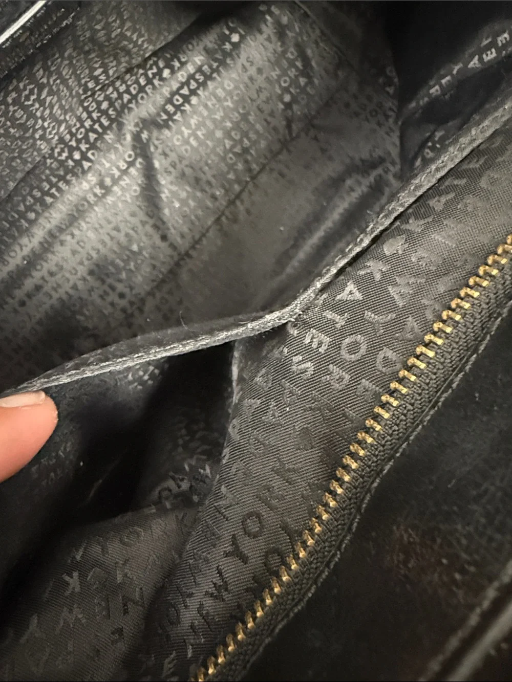 Kate Spade black leather Wellesley Satchel Purse
